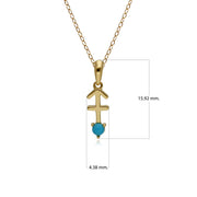 Charms Zodiaque Sagittaire Or Jaune 375 Turquoise