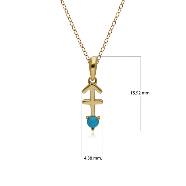 Charms Zodiaque Sagittaire Or Jaune 375 Turquoise