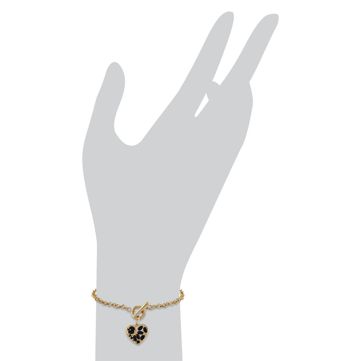 Bracelet Classique Or Jaune 375 Saphir Charm Cœur