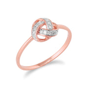 Gemondo - Bague diamant nœud amour or rose 9ct 'Evermore'