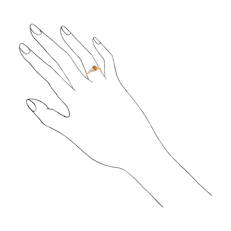 Gemondo Citrine Bague, 9ct Or Jaune 0.40ct Citrine & Bague Diamant