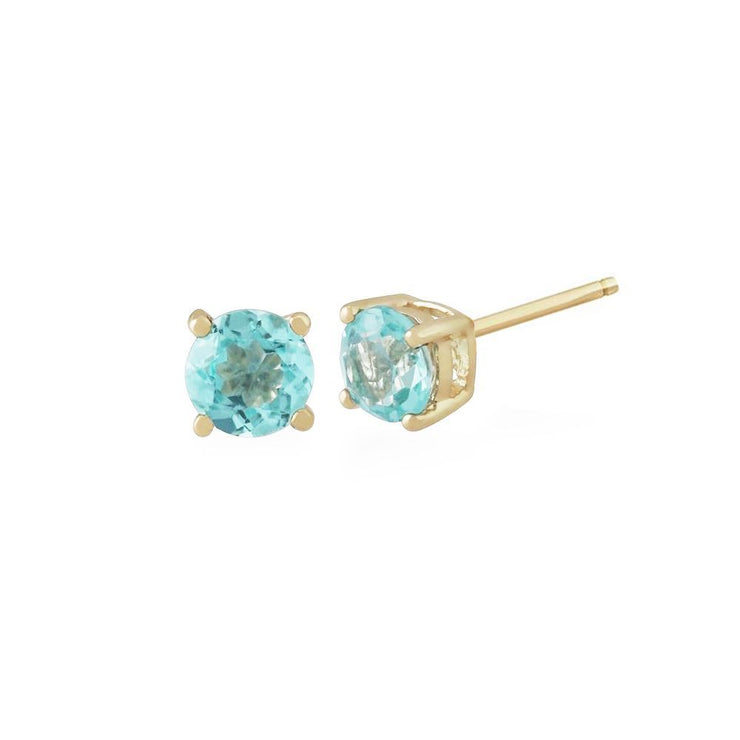 Boucles d'Oreilles Clou Classique Or Jaune 375 Apatite Rond