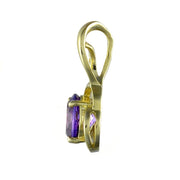 Pendentif et Boucles d'Oreilles Clou Floral Classique Or Jaune 375 Améthyste et Diamant