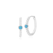 Boucles d'Oreilles Créoles Essentiel Argent 925 Turquoise