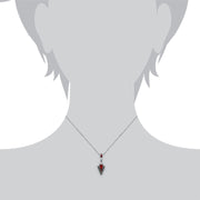 Pendentif Style Art Déco Argent 925 Cornaline et Marcassite