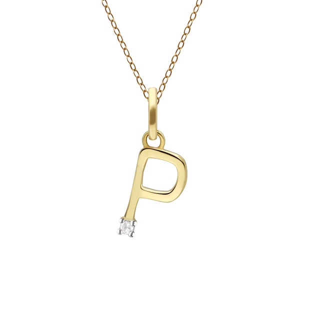 Pendentif Initiale Or Jaune 375 et Diamant