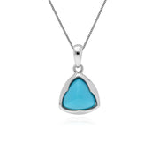 Turquoise Pendentif, Argent Sterling Prism Pain de Sucre Turquoise Pendentif sur 45cm Chaîne