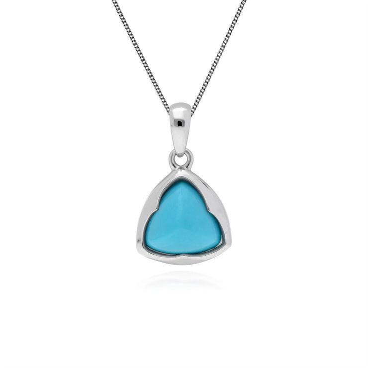 Turquoise Pendentif, Argent Sterling Prism Pain de Sucre Turquoise Pendentif sur 45cm Chaîne