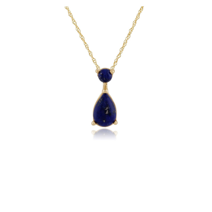 Pendentif Classique Or Jaune 375 Lapis Lazuli Poire