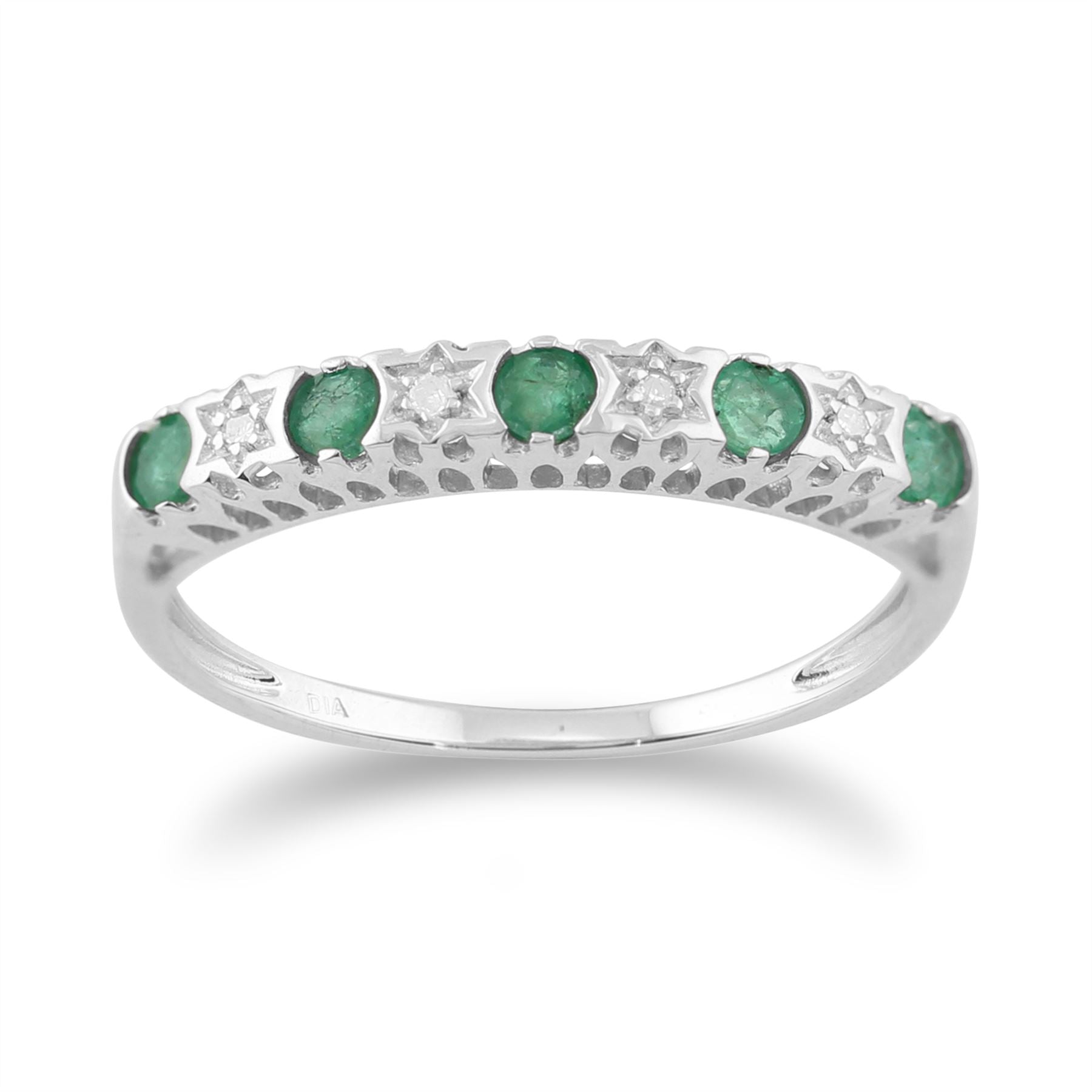 Gemondo Bague meraude 9ct or Blanc 0 27 CT Naturel meraude