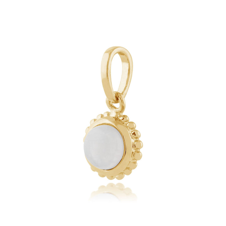 Pendentif et Boucles d'Oreilles Clou Boho Or Jaune 375 Opale serti Clos
