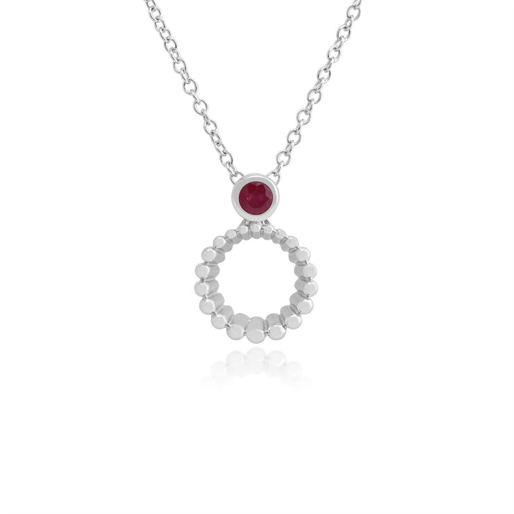 RUBIS Collier, en argent sterling 925 0.14CT CT RUBIS Pendentif sur 45cm chaîne