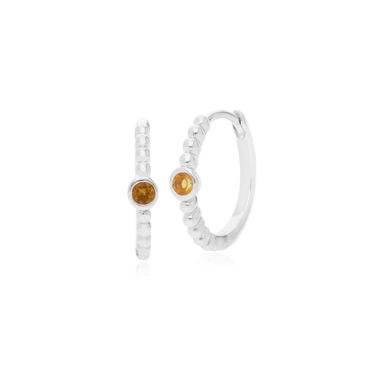 Boucles d'Oreilles Créoles Essentiel Argent 925 Citrine