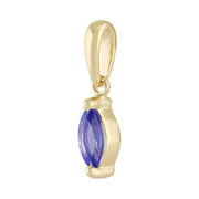 Pendentif Classique Or Jaune 375 Tanzanite Marquise