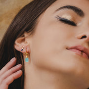 Boucles d’Oreilles Pendantes ECFEW™ 'The Ruler' Serpent avec Turquoise