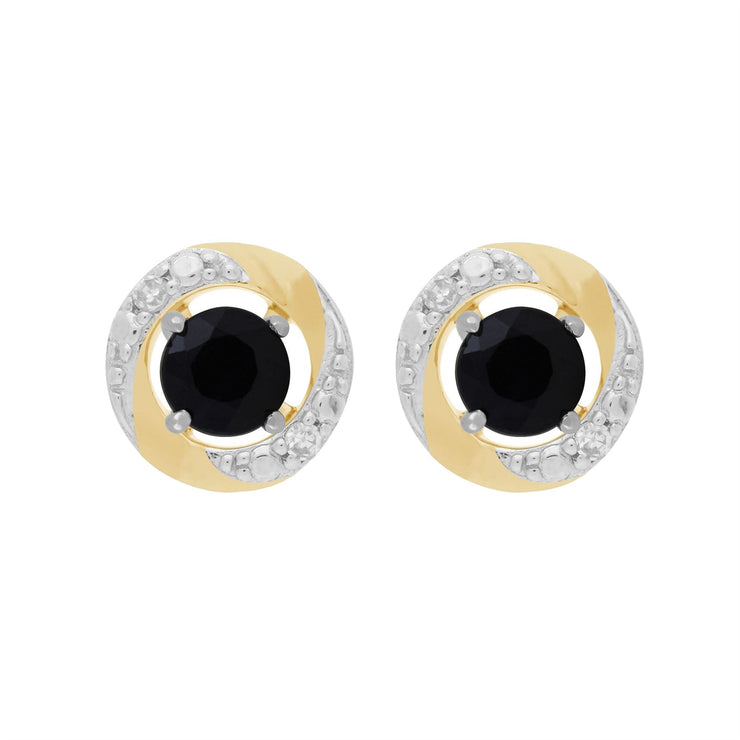 Boucles d'Oreilles Clou Opale Classique Or Blanc 375 et Ear-Jacket Halo Diamant Or Jaune 375