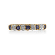 Gemondo Iolite Bague, 9ct Or Jaune 0.18ct Iolite & 2pt Bague Diamant Mi-éternité