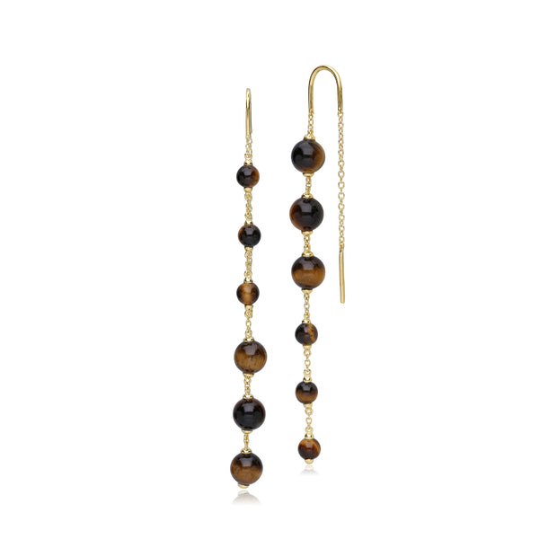 Boucles d'Oreilles Pendanes Asymétriques ECFEW™ 'The Unifier' Tiger's eye