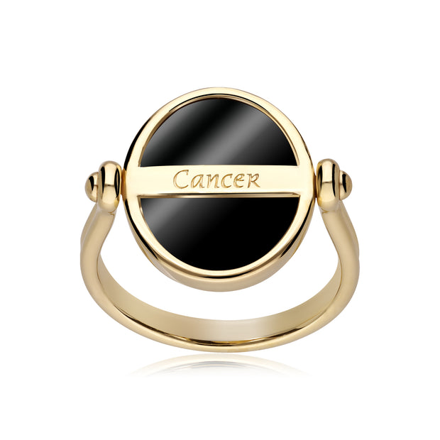 Bague Zodiaque Cancer Onyx Noire