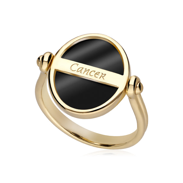 Bague Zodiaque Cancer Onyx Noire