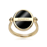 Bague Zodiaque Verseau Onyx Noire