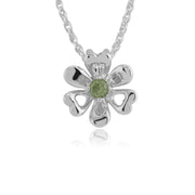 Pendentif Floral Argent 925 Péridot