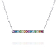 Collier Barre Arc-en-Ciel Argent 925