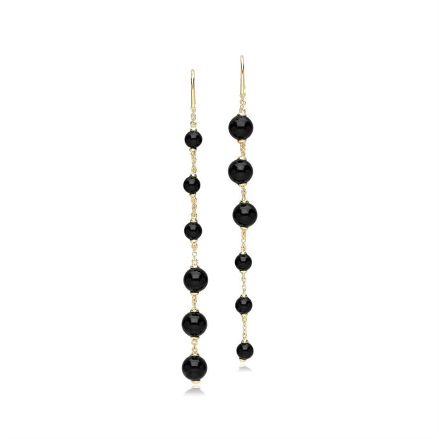 Gemondo Boucles d'Oreilles Pendantes Asymétriques ECFEW™ 'The Unifier' Onyx Noires