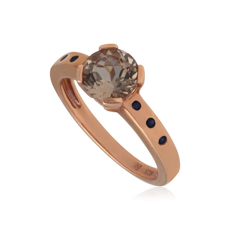 Bague Kosmos Argent 925 Plaqué Or Rose Morganite