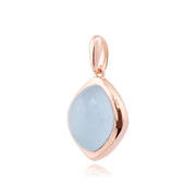 Pendentif et Boucles d'Oreilles Pendantes Boho Argent 925 Plaqué Or Jaune Jade Bleue Coupe Diamant Serti Clos