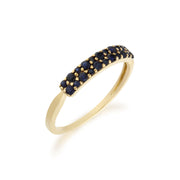 Gemondo Femmes 9 CT or Jaune Saphir Serti Panneau Bague - Saphir