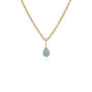 Pendentif Classique Or Jaune 375 Jade Verte Poire