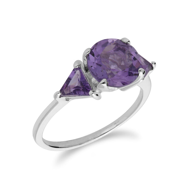 gemondo BAGUE AMETHYSTE, argent sterling Triple améthyste février bague - Améthyste