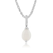 Pendentif Classique Or Blanc 375 Opale Poire