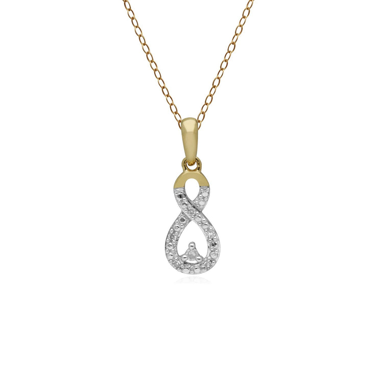 Pendentif Classique Infini Or Jaune 375 Diamant