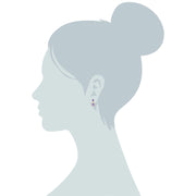 Boucles d'Oreilles Clou Classique Or Rose 375 Améthyste Poire