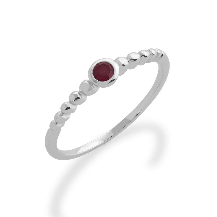 Bague Essentiel Argent 925 Rubis sertis Clos à empiler