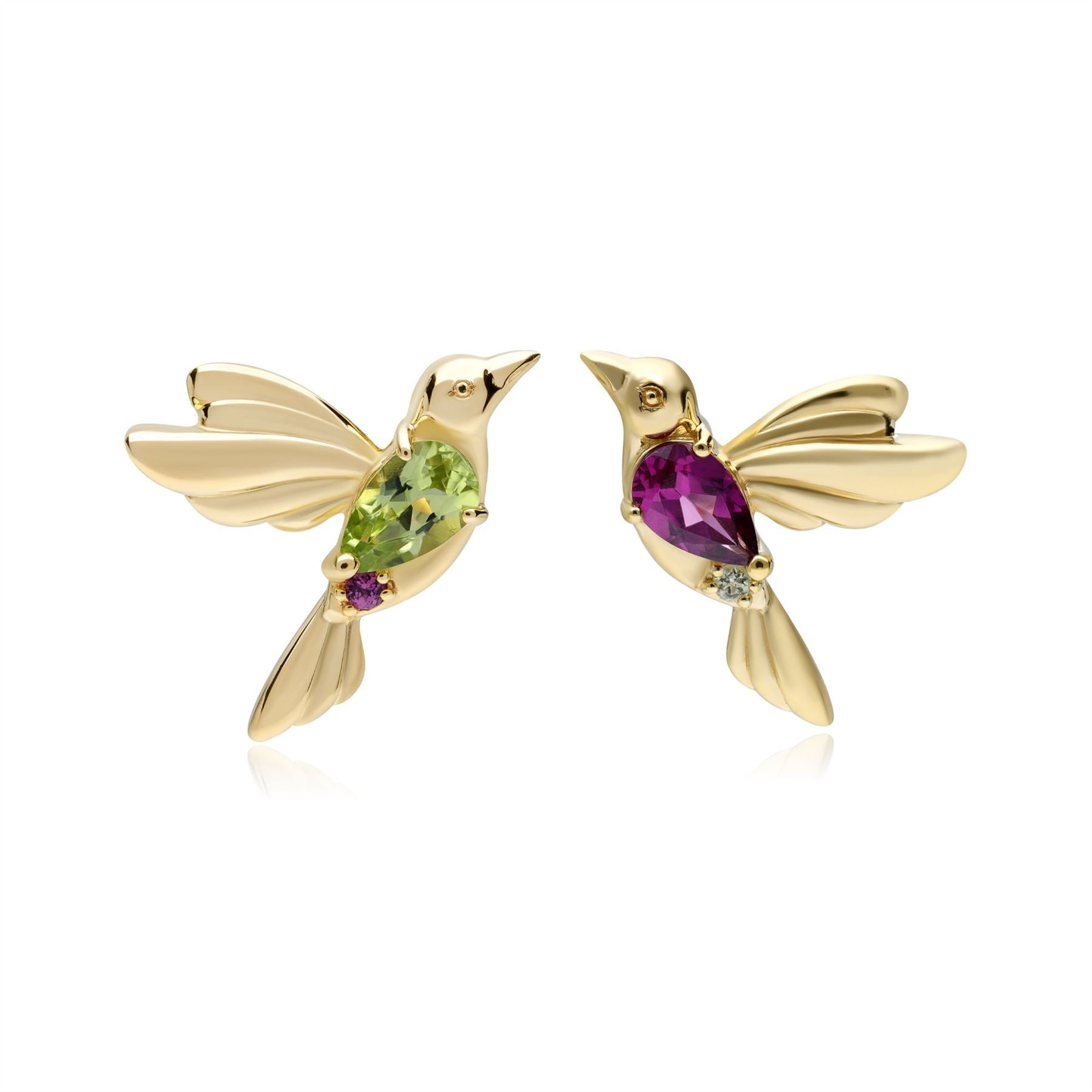 Boucles D'oreilles Colibri COPPERTIST.WU - Argent 925 Oxydé Pierres Zircones