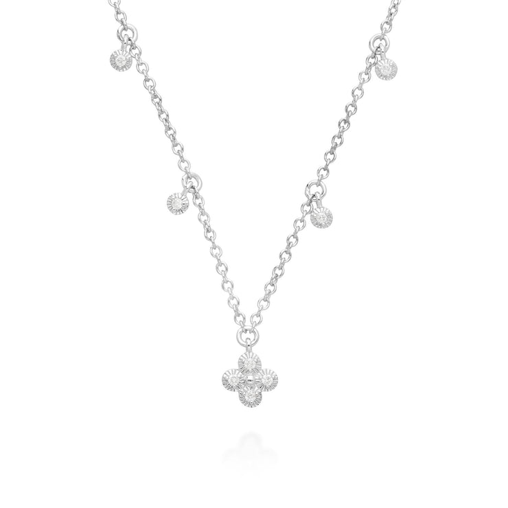 Collier Chocker Diamond Flowers Or Blanc 375