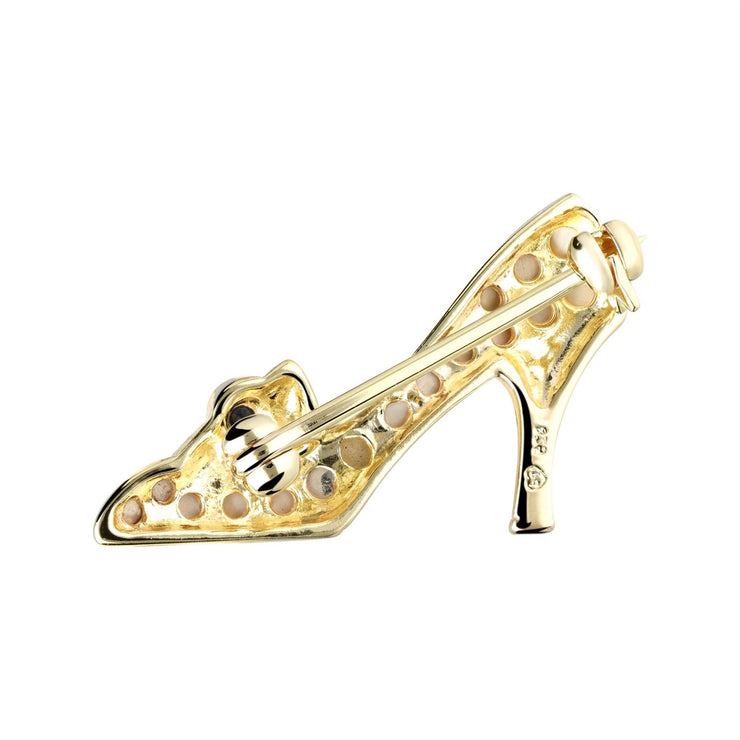 Broche Chaussure Marcassite et Saphir