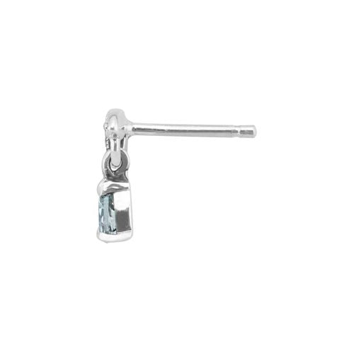 Collier et Boucles d'Oreilles Clou Feuille Style Art Déco Argent 925 Aigue-Marine Poire et Marcassite