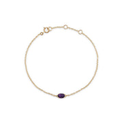 Bracelet Classique Or Jaune 375 Améthyste Ovale