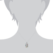 Pendentif Style Rennie Mackintosh Argent 925 Topaze Rond et Marcassite