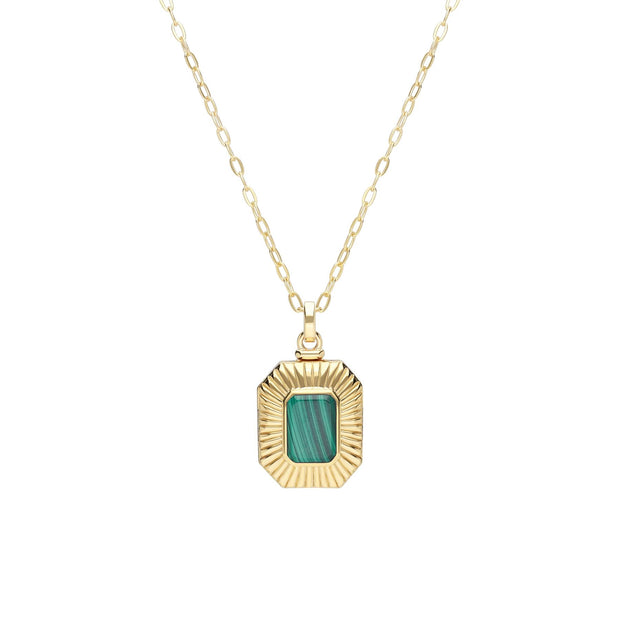 Collier Porte-Photo Bona Fide Malachite Octogone