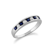 Blanc 9 Ct Or 0.27ct CT Naturel incrustée Bague demi éternité diamant