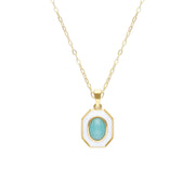 Pendentif Siberian Waltz avec Email Blanc & Amazonite