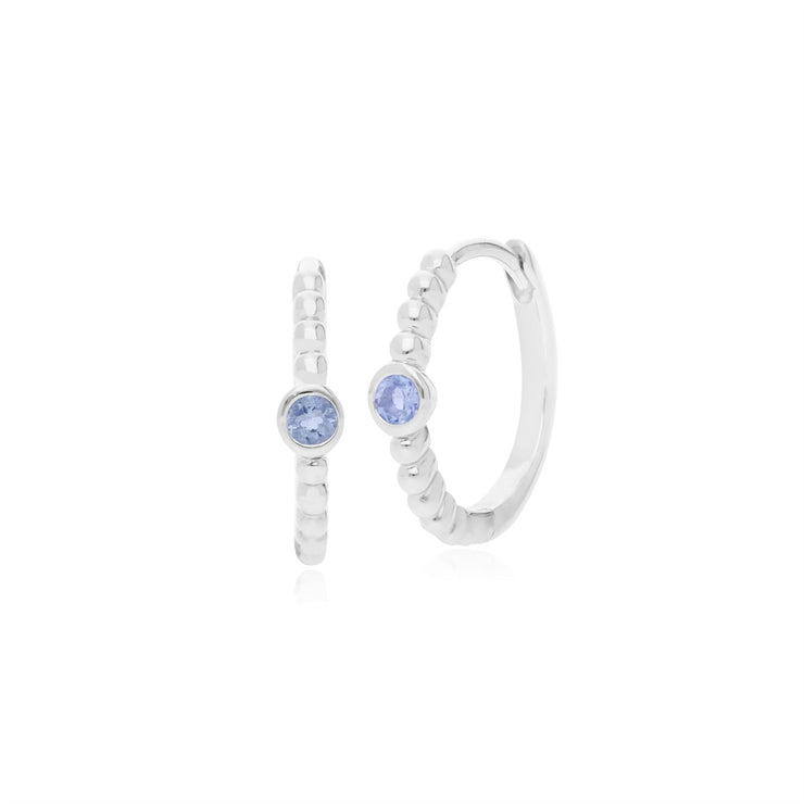 Boucles d'Oreilles Créoles Essentiel Argent 925 Tanzanite