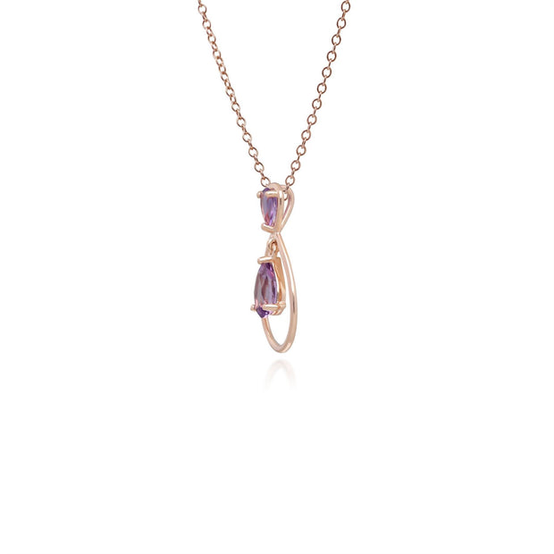 Pendentif Classique Or Rose 375 Améthyste Poire