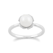 gemondo PERLE BAGUE , en argent sterling 925 Ginkgo fleur 1.88ct CT PERLE BAGUE