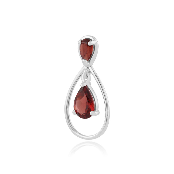Grenade Collier, 9 CT or Blanc 1.09ct Grenade Pendentif sur 45cm Chaîne